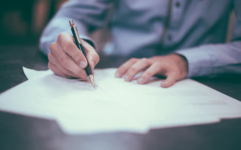 Commercial documents on a desk